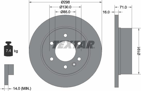 Textar 93143303 - Bremžu diski www.autospares.lv