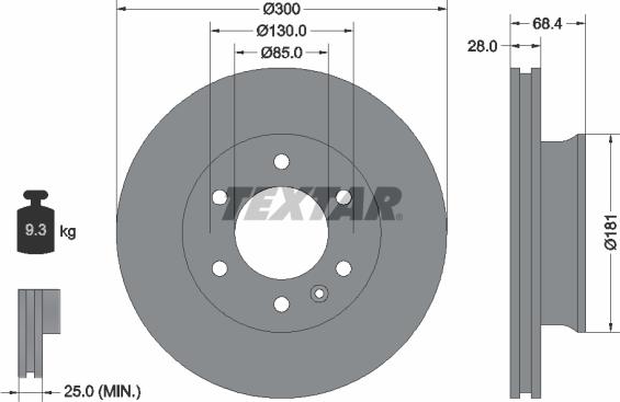 Textar 93143200 - Bremžu diski www.autospares.lv