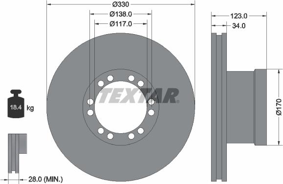 Textar 93142400 - Bremžu diski www.autospares.lv