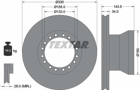 Textar 93142500 - Bremžu diski www.autospares.lv