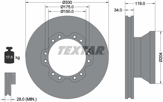 Textar 93142600 - Bremžu diski www.autospares.lv