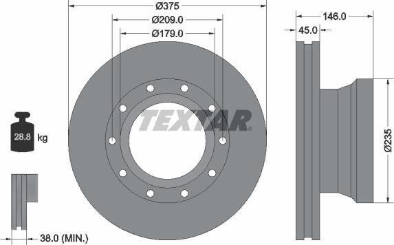 Textar 93142800 - Bremžu diski www.autospares.lv