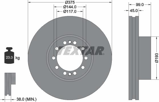 Textar 93142700 - Bremžu diski www.autospares.lv