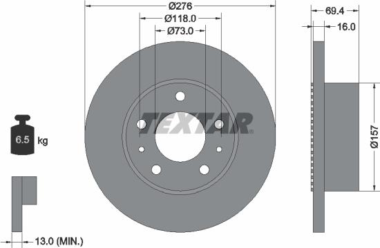 Textar 93104800 - Bremžu diski www.autospares.lv