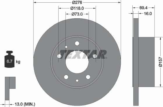 Textar 93104700 - Bremžu diski www.autospares.lv