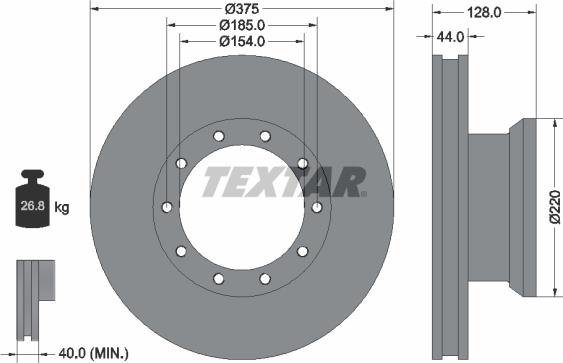 Textar 93105700 - Bremžu diski www.autospares.lv