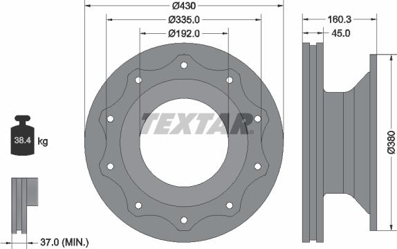 Textar 93101900 - Bremžu diski www.autospares.lv