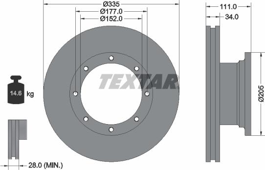 Textar 93102400 - Bremžu diski autospares.lv