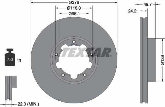 Textar 93185300 - Bremžu diski www.autospares.lv