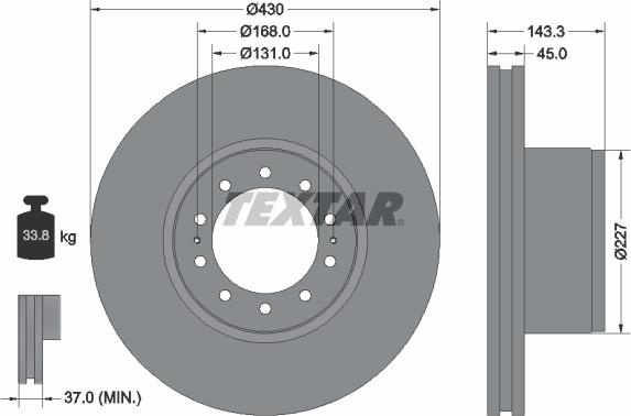 Textar 93186700 - Bremžu diski www.autospares.lv