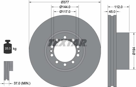 Textar 93187600 - Bremžu diski www.autospares.lv