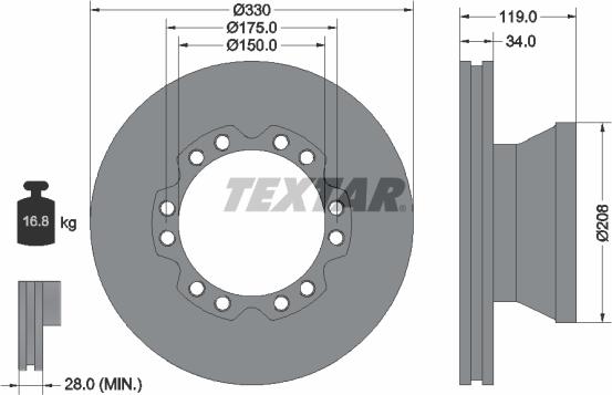 Textar 93187800 - Bremžu diski www.autospares.lv