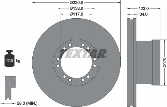 Textar 93187700 - Bremžu diski www.autospares.lv