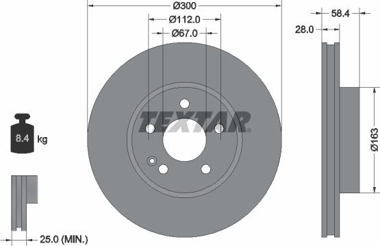 Textar 93123400 - Bremžu diski www.autospares.lv