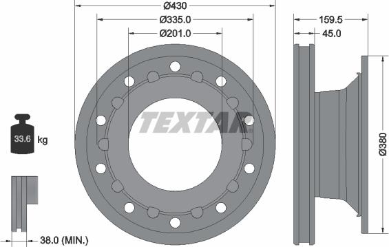 Textar 93127100 - Bremžu diski autospares.lv