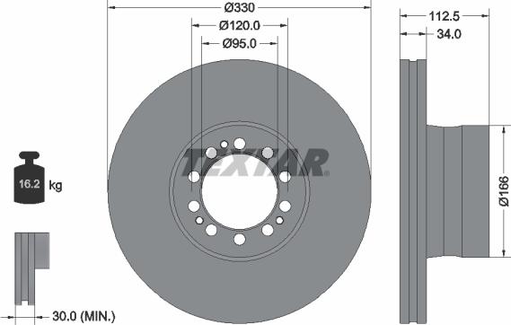 Textar 93322400 - Bremžu diski www.autospares.lv