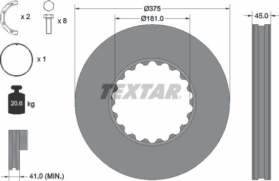 Textar 93322800 - Bremžu diski www.autospares.lv