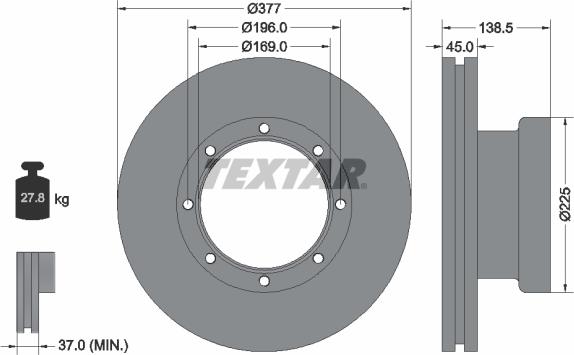 Textar 93276600 - Bremžu diski www.autospares.lv