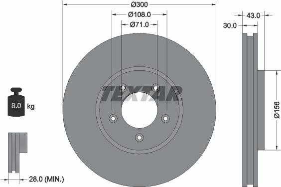 Textar 92099003 - Bremžu diski www.autospares.lv