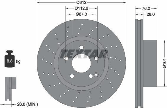 Textar 92099300 - Bremžu diski www.autospares.lv