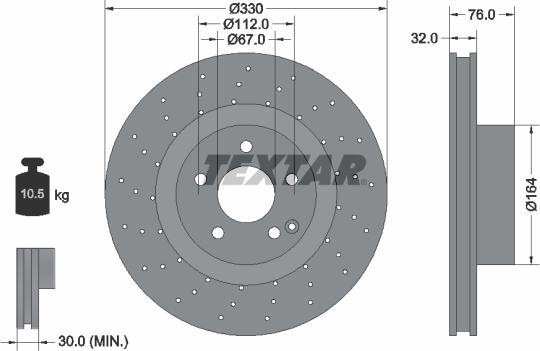 Textar 92099205 - Bremžu diski www.autospares.lv