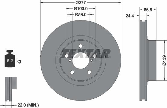 Textar 92094600 - Bremžu diski autospares.lv