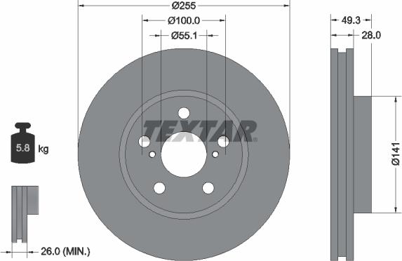 Textar 92094300 - Bremžu diski autospares.lv