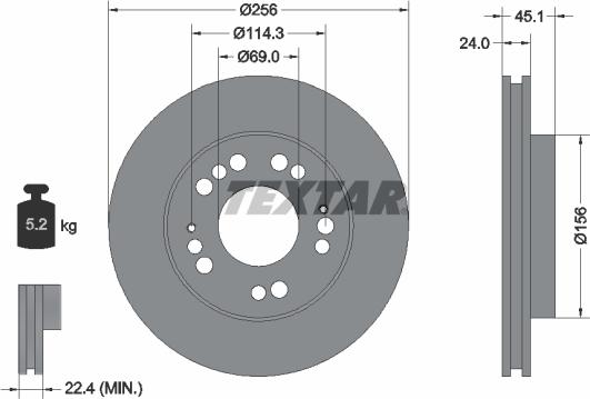 Textar 92094700 - Bremžu diski www.autospares.lv