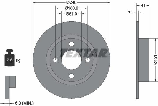 Textar 92096500 - Bremžu diski www.autospares.lv