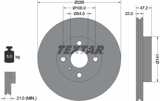 Textar 92090500 - Bremžu diski www.autospares.lv