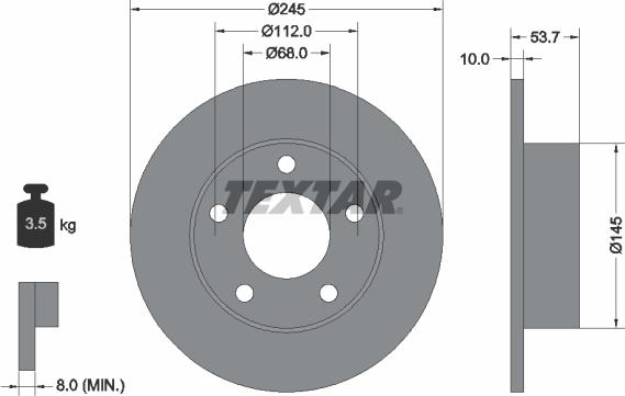 Textar 92090803 - Bremžu diski www.autospares.lv