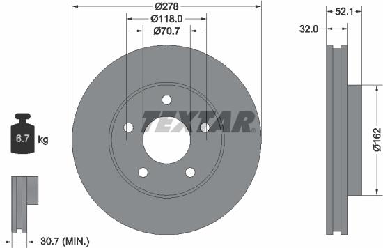 Textar 92091500 - Тормозной диск www.autospares.lv