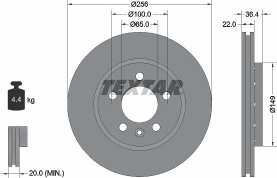 Textar 92098605 - Тормозной диск www.autospares.lv