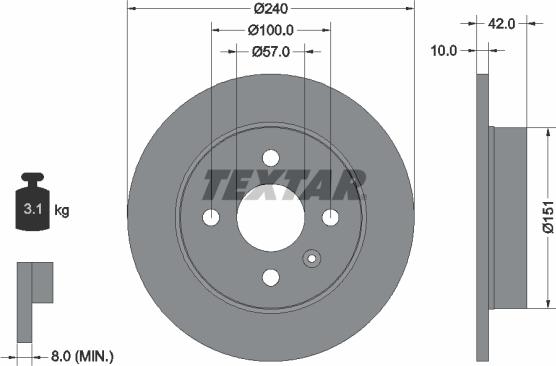 Textar 92092000 - Bremžu diski www.autospares.lv