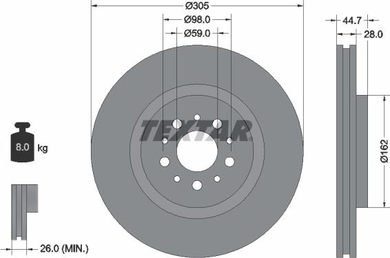 Textar 92092700 - Bremžu diski www.autospares.lv