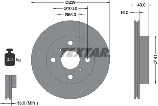 Textar 92097900 - Bremžu diski www.autospares.lv