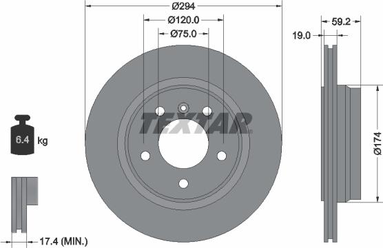 Textar 92097305 - Тормозной диск www.autospares.lv