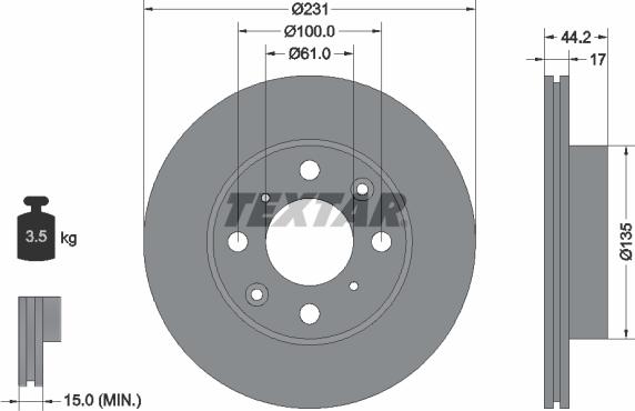 Textar 92046500 - Bremžu diski www.autospares.lv