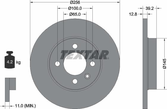 Textar 92041700 - Bremžu diski www.autospares.lv