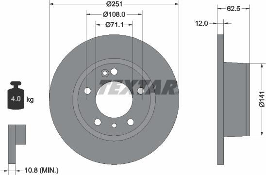 Textar 92059900 - Bremžu diski www.autospares.lv