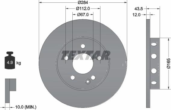 Textar 92059300 - Bremžu diski www.autospares.lv