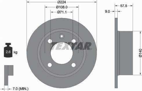 Textar 92059703 - Bremžu diski www.autospares.lv