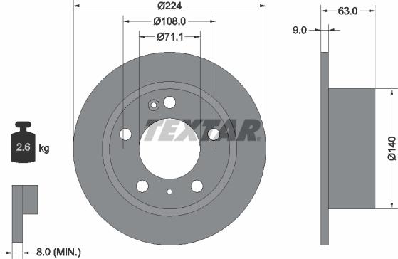 Textar 92054500 - Bremžu diski autospares.lv