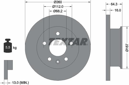 Textar 92055900 - Bremžu diski www.autospares.lv