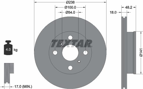 Textar 92055800 - Bremžu diski autospares.lv