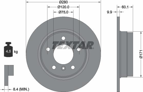 Textar 92055700 - Bremžu diski www.autospares.lv