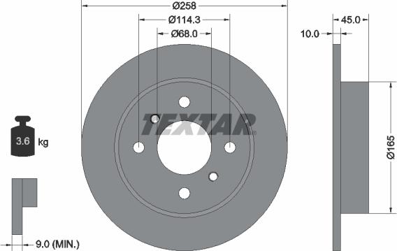 Textar 92056400 - Bremžu diski www.autospares.lv