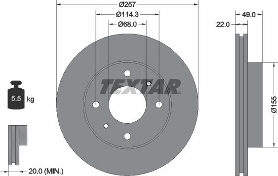 Textar 92056303 - Bremžu diski autospares.lv