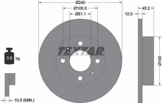 Textar 92051800 - Bremžu diski www.autospares.lv