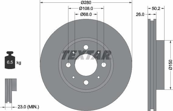 Textar 92058600 - Bremžu diski www.autospares.lv